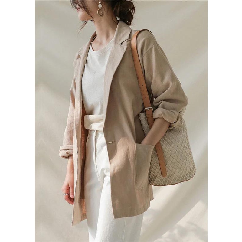 Jas Outer Blazer Kantor Wanita - Casandra Blazer - Blazer Korea - Blazer Linen