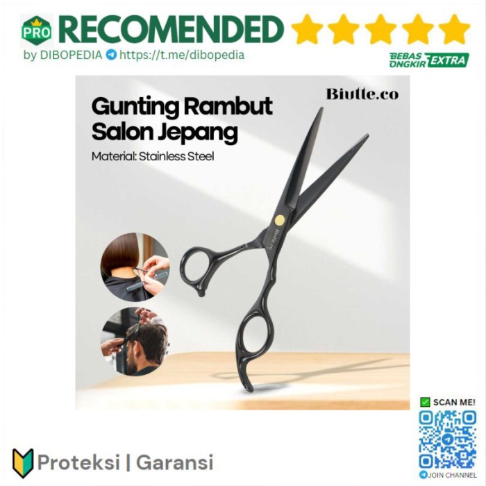 Kasho Gunting Rambut Salon Jepang - Hitam