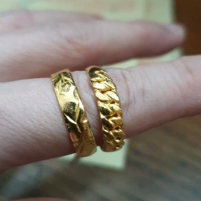Terlaris Cincin Motif Polos Emas Asli 24K 24 Karat 99% Kuning 5 Gram 5Gr Terbaik