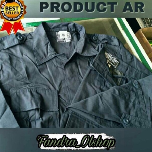 Promo Baju Setelan PDL Hitam Brimob Merk AR bahan Ripstok / Drill. Kualitas Terbaik 