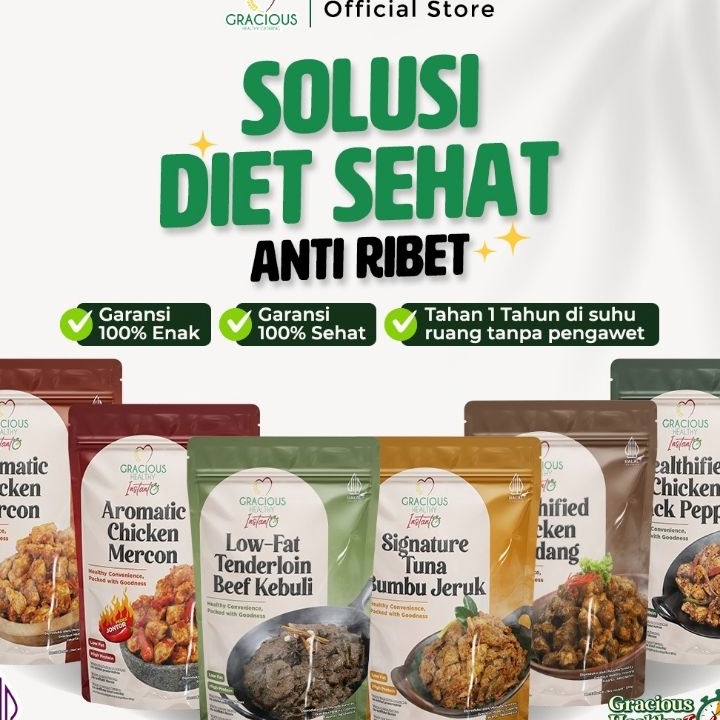 

➯✽✷ GRACIOUS HEALTHY INSTANT [Makanan Siap Saji , Tanpa Bahan Pengawet, Tahan Hingga 6 Bulan, Praktis Untuk di Konsumsi] Dijual Murah