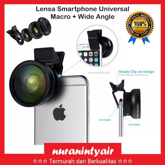 Baru Lensa HP Super Wide Angle + Macro Universal Lensa HP Macro Wide g Paling Dicari ★★★.