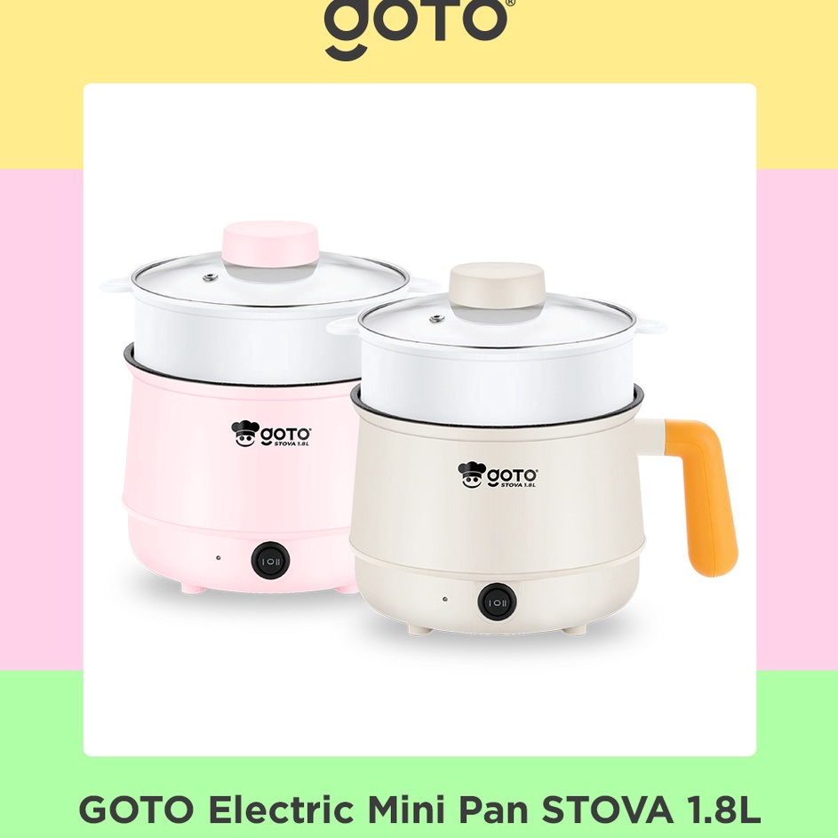 JZPW2494 Dijamin Ori Goto Stova Electric Mini Pan Panci Listrik Fry Pan Portable Serbaguna