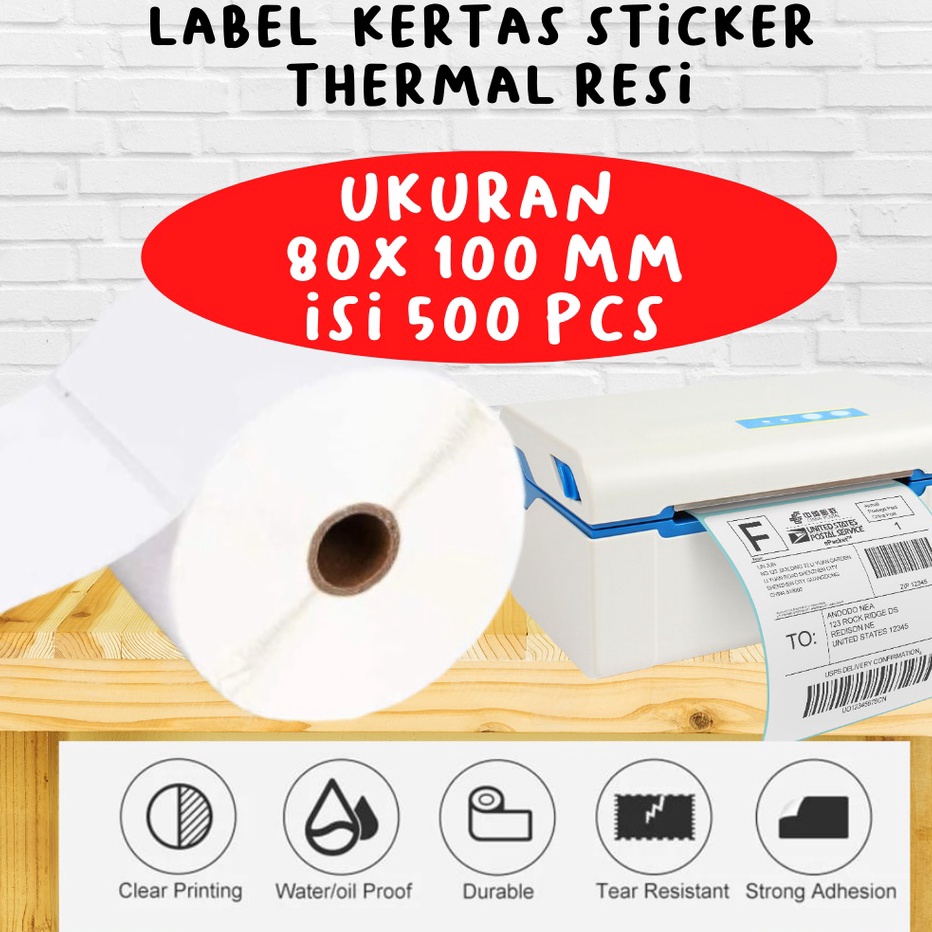 

KGZG7508 【MEGA SALE】 Kertas Label Barcode 80x100mm - Stiker Label Thermal 80mm - 500 PCS