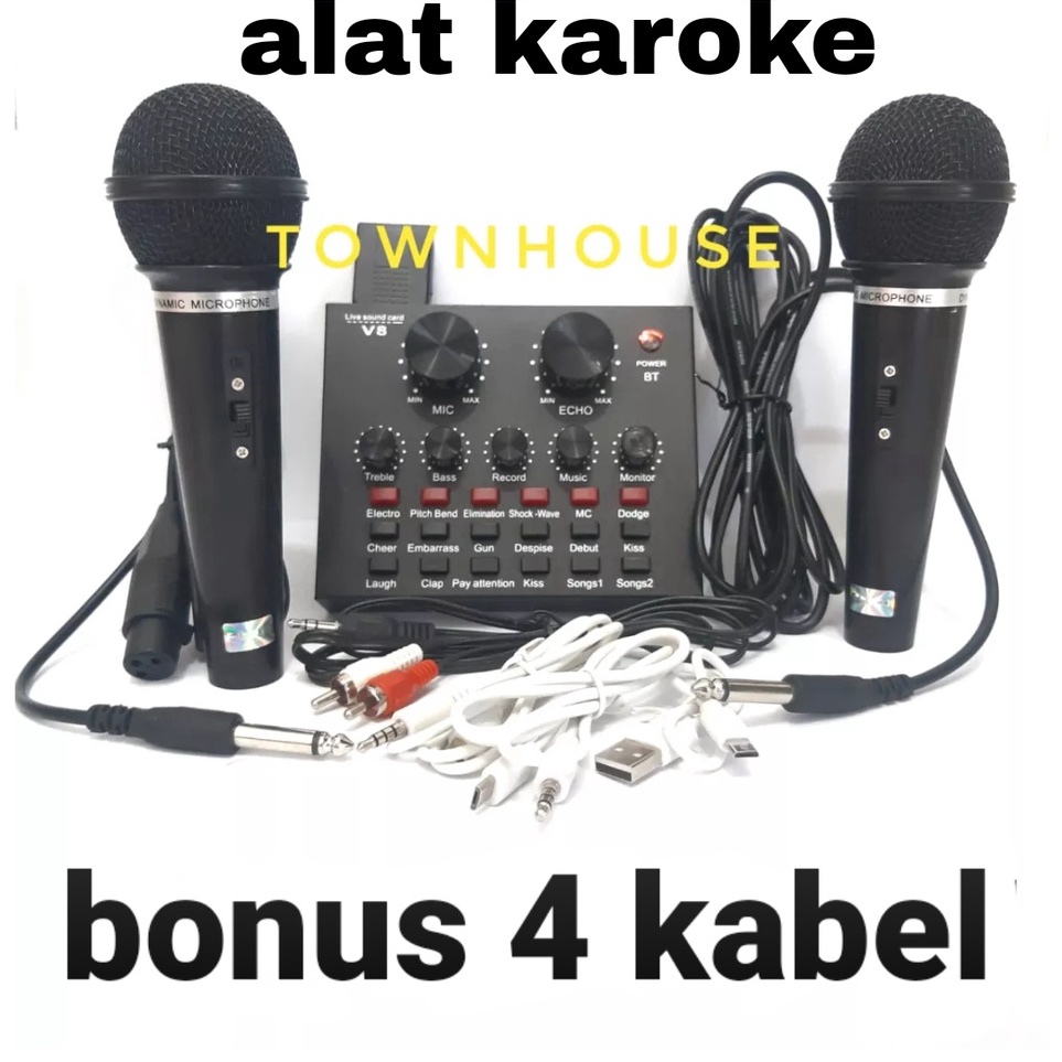 Qo Amplifier Karoke POWER AMPLI BLUETOOTH V8 PREMIUM Live Streaming Soundcard Adapter Phone Laptop M
