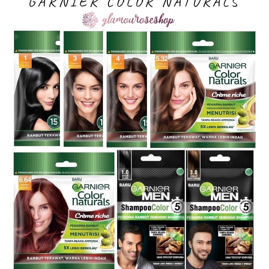 VTFP2561 ORIGINAL% ❤️Glamouroseshop❤️ Garnier Color Naturals Sachet Garnier Ultra Color Pewarna Ramb