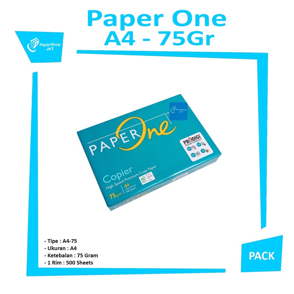 

5.5 STOK READY PAPERONE - A4 - 75 Gr - Kertas Foto Copy HVS - Rim