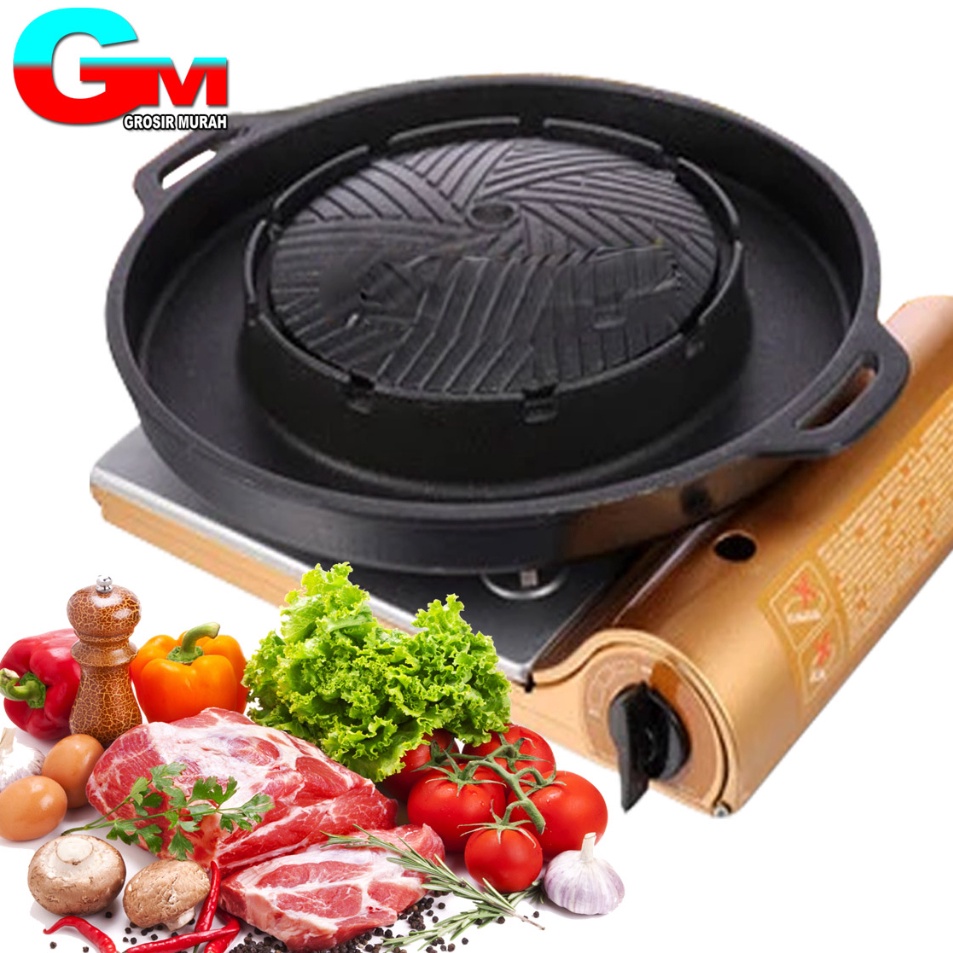 Murah Banget BBQ Plate Korean / Grill Pan Korea Barbecue Multifungsi Alat Steamboat Shabu Hot Pot Gr