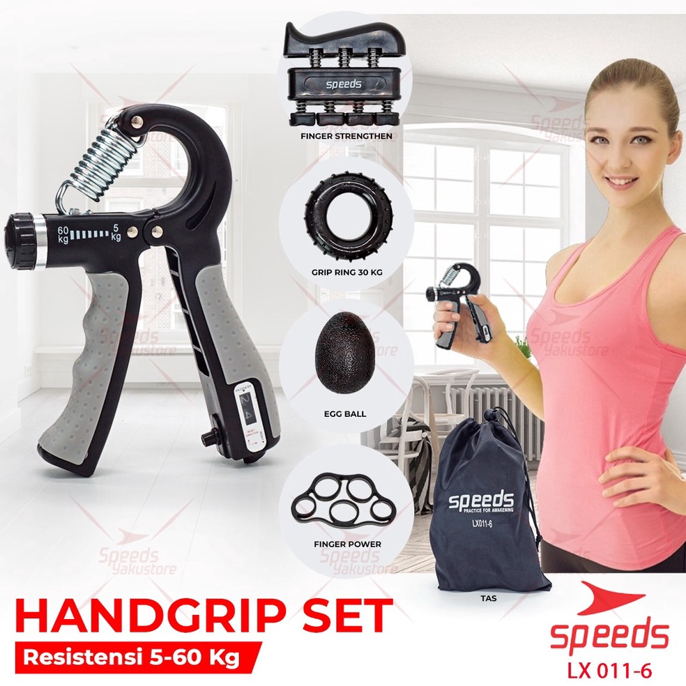 11.11 Promo &gt;&gt; SPEEDS Handgrip Set 5in1 Multifunction Alat Olahraga Tangan dan Jari Gym Fitness 011-6