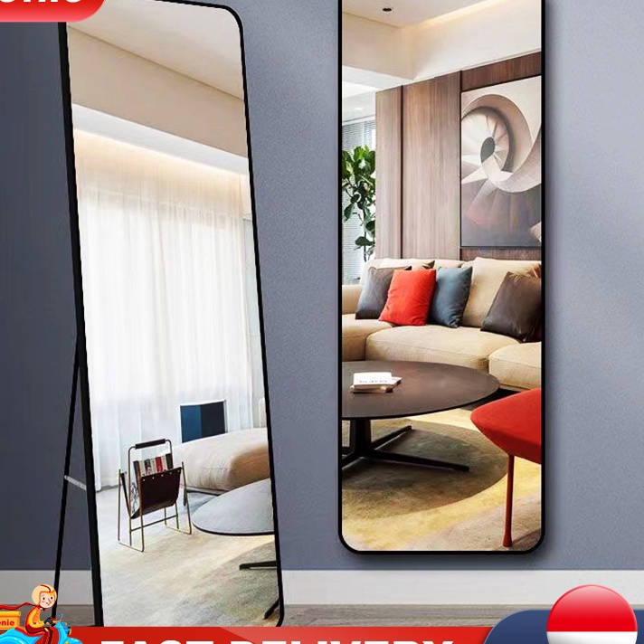 Promo Standing mirror Cermin standing Cermin Berdiri Cermin full body [berdiri & digantung] Dijual M
