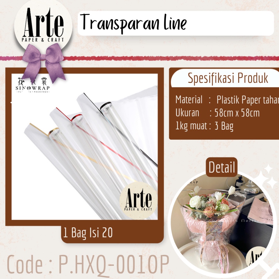 

[ART. Z67W] 20 Lembar Cellophane Metalik Gold Frame Transparant Line Ori Sinowrap Bingkai Jelly Film List Kertas Buket Flower Wrapping Paper Calor Kado Arte Grosir Florist Supply Jakarta Bekasi P.HXQ-001OP