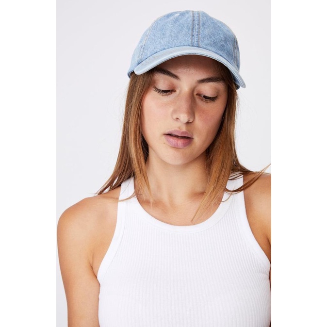 Discount Rubi - Topi Wanita - Classic Dad Cap Biru Denim