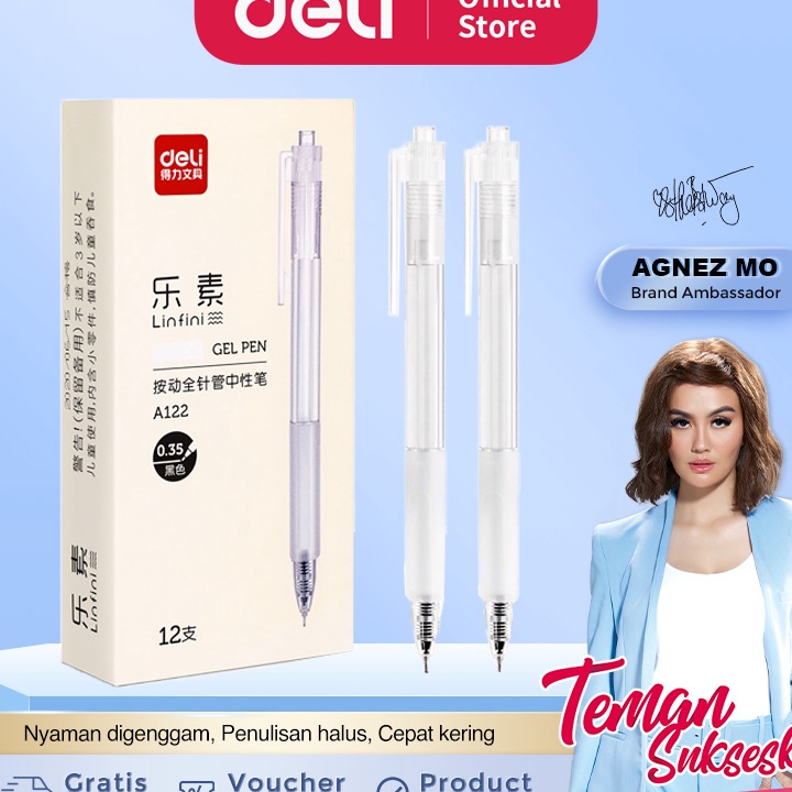 

TLXX6499 Ready Stok Deli Gel Pen / Pulpen Gel 0.35 mm Penulisan Halus Nyaman Digenggam A122