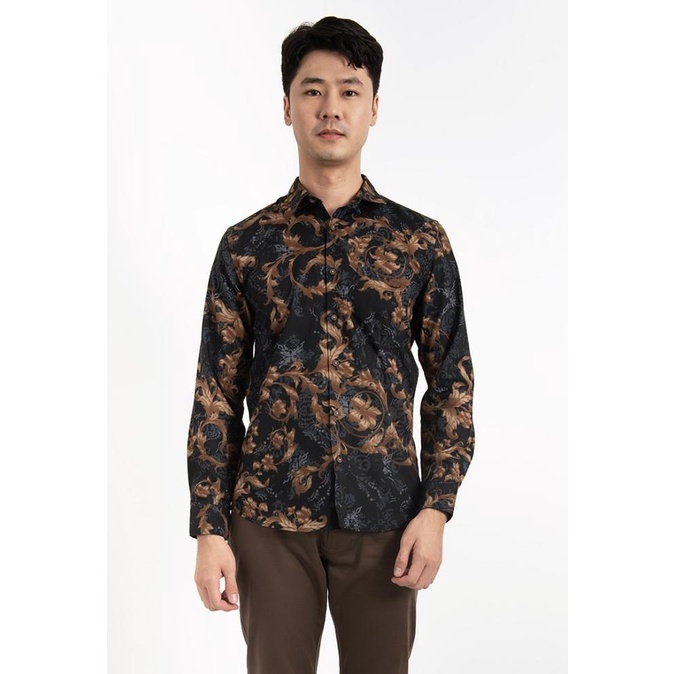 Promo Moc Kemeja Batik Lengan Panjang Pria Muchoz Bestbuy - Black