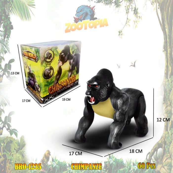Mainan Gorila Berjalan / Mainan Anak Kingkong Berjalan / Mainan Hewan Anak / Mainan Simpanse Chimpan