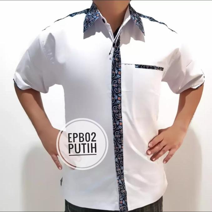 Promo Kemeja Putih Batik Enzino Sport