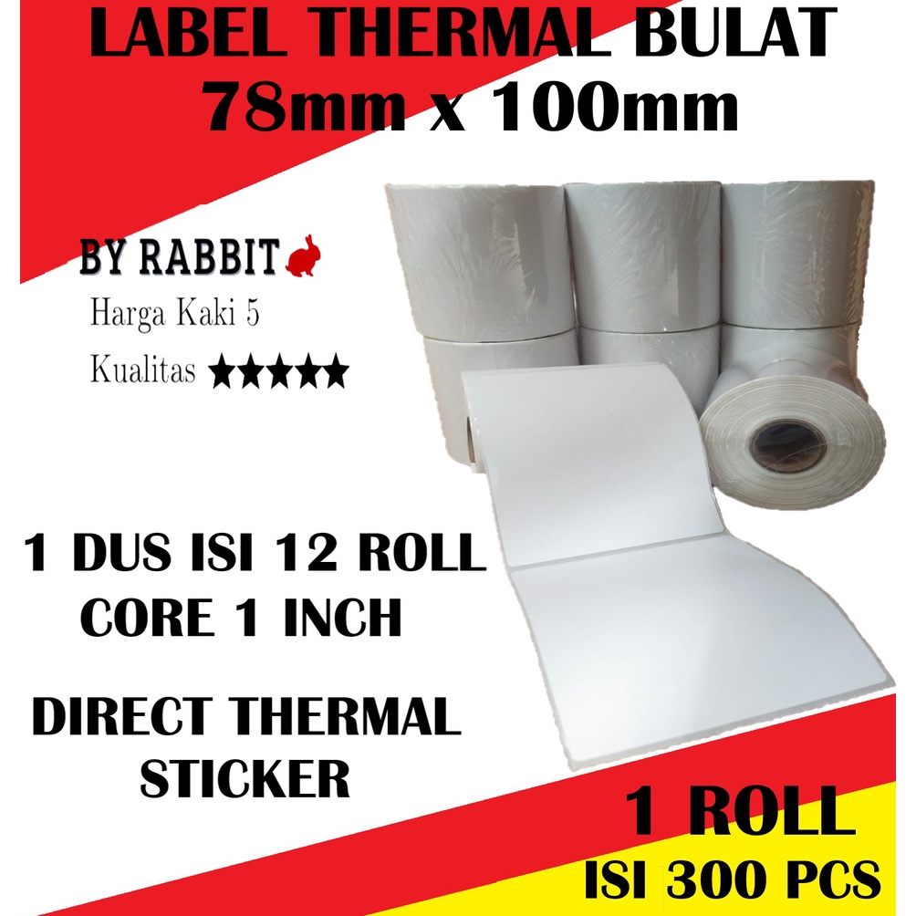 

Terkini LABEL THERMAL 78 X 100 KERTAS STICKER BARCODE 78x100 mm Isi 300 Pcs 79