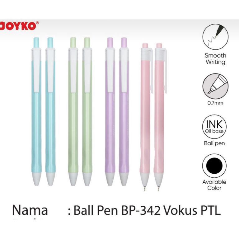 

✵ Pulpen Joyko Bp-342 Vokus PTL 0.7mm ( 1pak/12pcs ) Reeady Stok ⌒O⌒