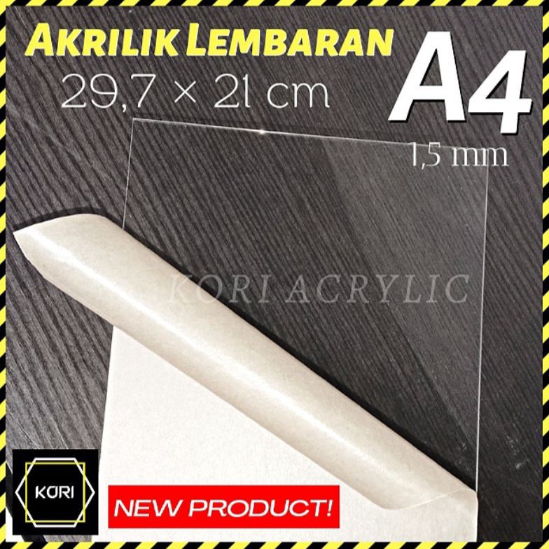 7.7 Brand Akrilik Acrylic Lembaran A4 1,5 mm Bening 29,7 x 21 cm | Akrilik Potong | Akrilik Lembar