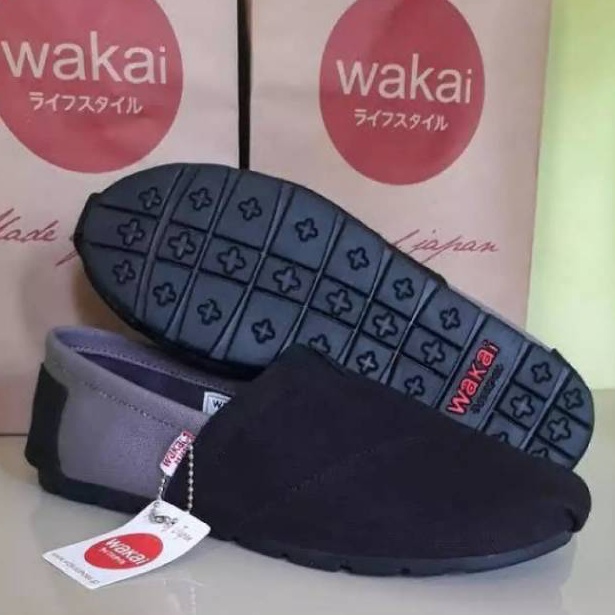 BEST SELLER Sepatu wakai pria wanita hitam abu