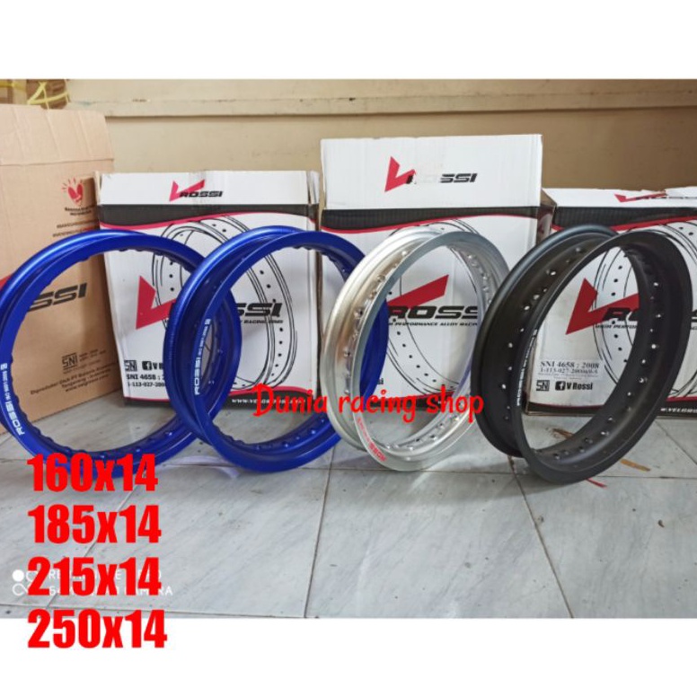 PALING DIMINATI Velg Rossi 140 14 160 14 185 14 215 14  250 14 Velg ring 14 Gold Biru Hitam Silver H