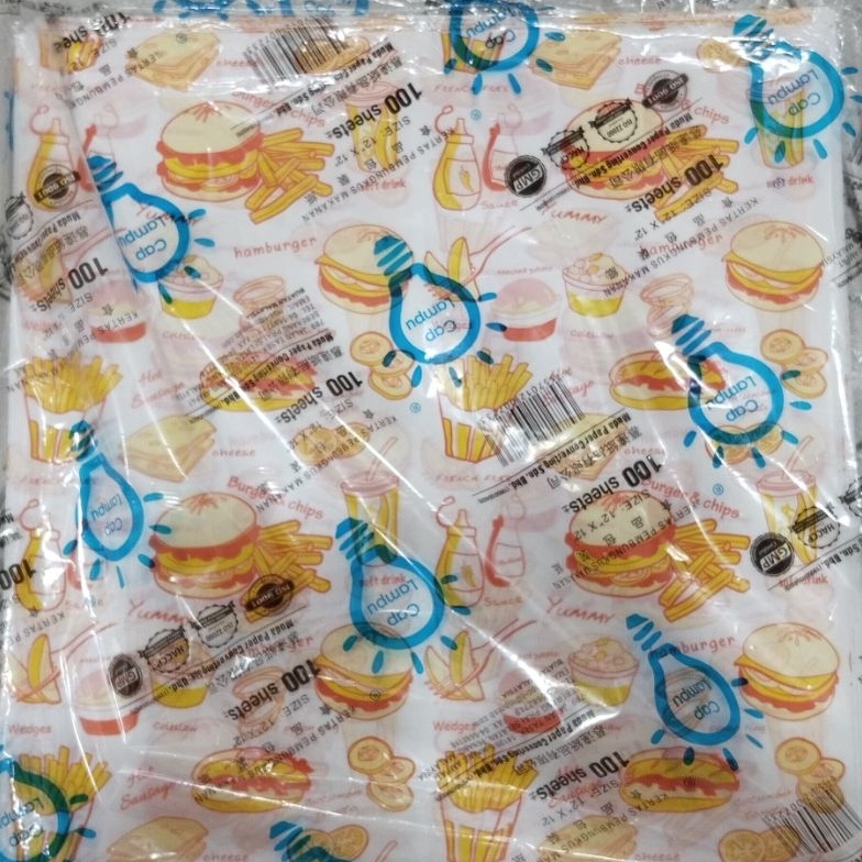 

[ART. B36V] KERTAS BURGER ISI 100LEMBAR