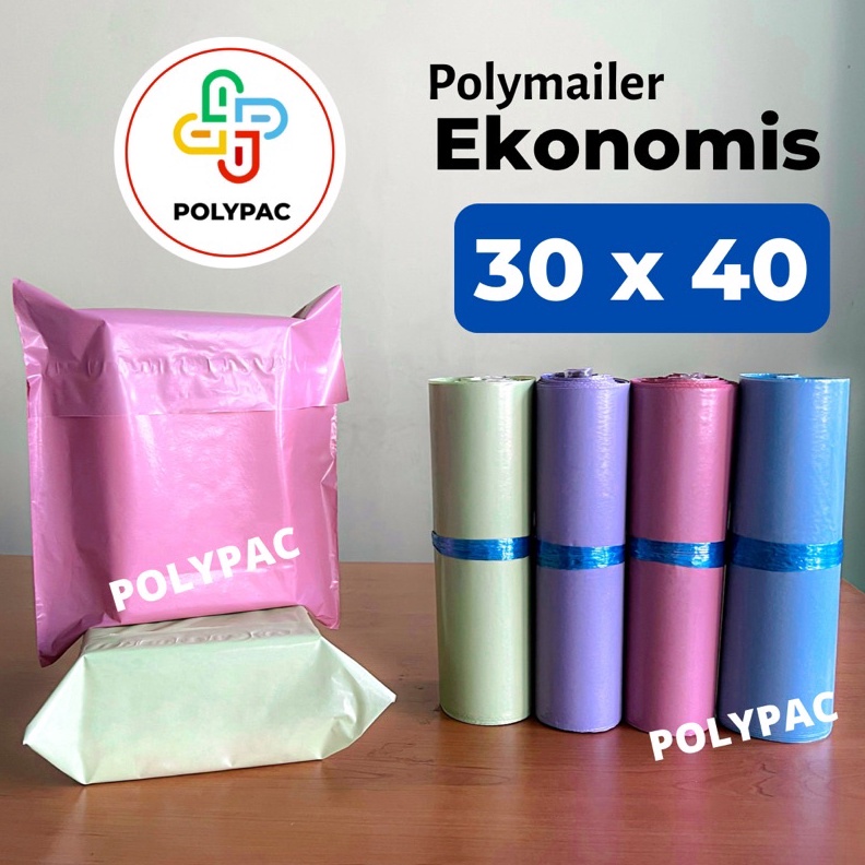 

[ART. T70E] Polymailer Warna Ekonomis [30x40] isi 100 pcs - Polymailer Lem Warna Pastel