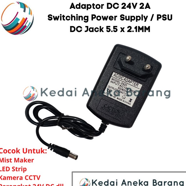 ➛➙❅⋆ Adaptor 24V 2A High Quality, 24 Volt 2 Ampere Switching Power Supply SMPS PSU DC Jack 5.5X2.1MM