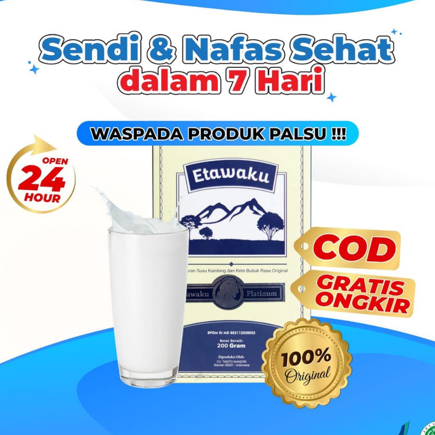 

HDLL2297 TERMURAH [READY STOCK] ETAWAKU PLATINUM - Susu Kambing Etawa Asli Original Provit Krimer Bubuk Solusi Atasi Masalah Pernapasan Asma Kolesterol Tinggi Kalsium Rendah Lemak Rendah Gula Atasi Gangguan Tulang dan Sendi Osteoporosis Susu Kambing Kese