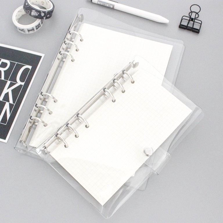 

11.11 Product HOT A6 /A5Clear Soft PVC Notebook Binder Cover Planner 6-Ring Loose-Leaf Folder