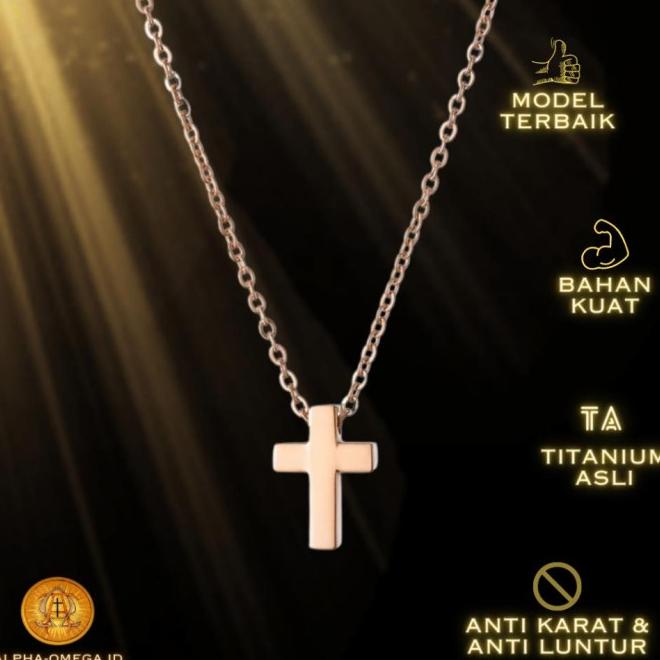 Kalung Salib Wanita Simple Kecil Minimalis | Kalung Salib Cantik Mewah