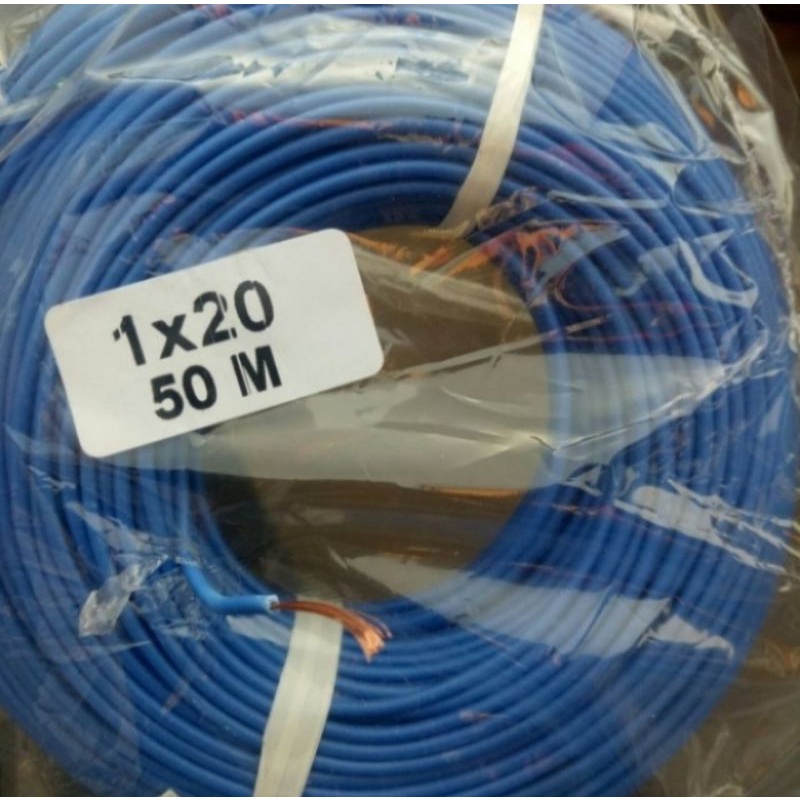 Kabel listrik 1x20 serabut tembaga kuning 1roll 50meter