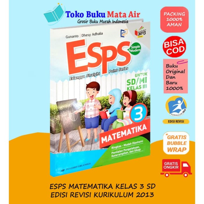 

NEW BEST SELLER ESPS MATEMATIKA 3 UNTUK SD/MI KELAS III ( K13N ) ERLANGGA