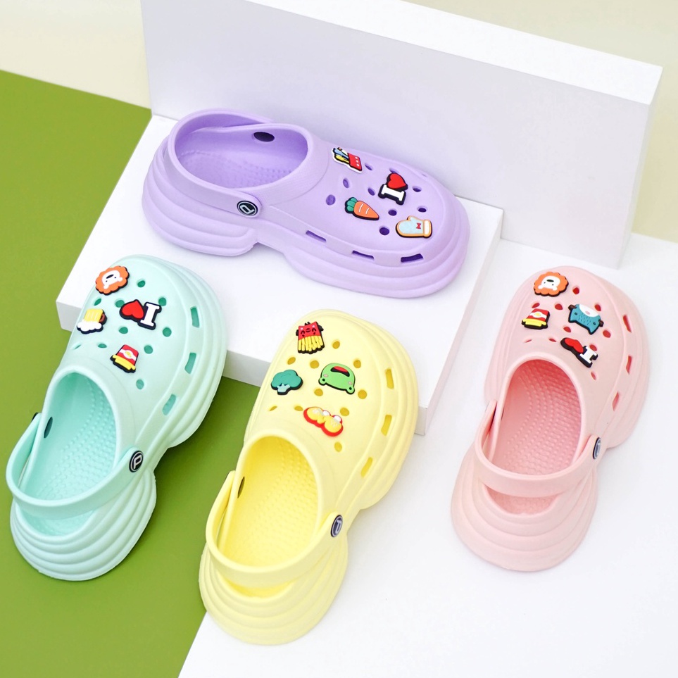 Porto 3046L-3 - Sandal Jibbitz Wanita Sandal Jelly Karet Sandal Rumah Elastis Empuk fcm