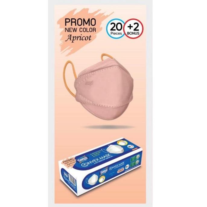 Sensi Masker Convex Walnut Coral Apricot Mask 4Ply 22 Pcs SENSI 4 ply