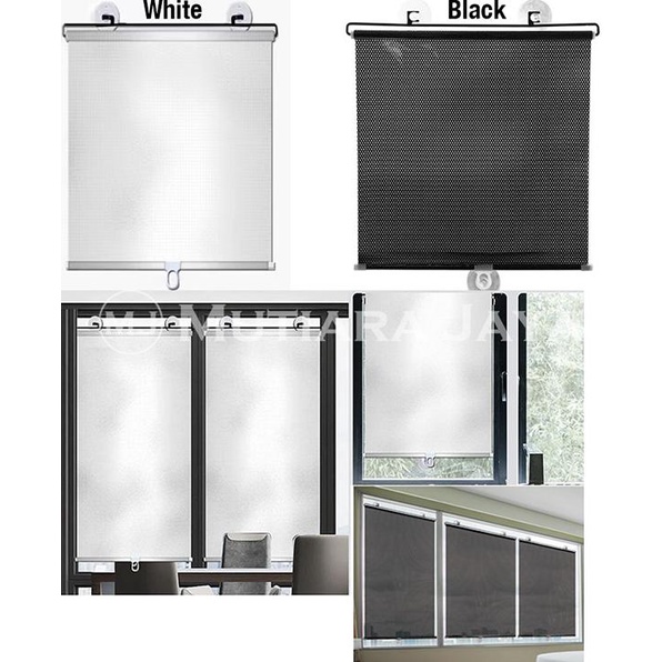 PLATO Tirai Jendela Gulung Tempel Rumah Kantor dapur Window Roll Blind