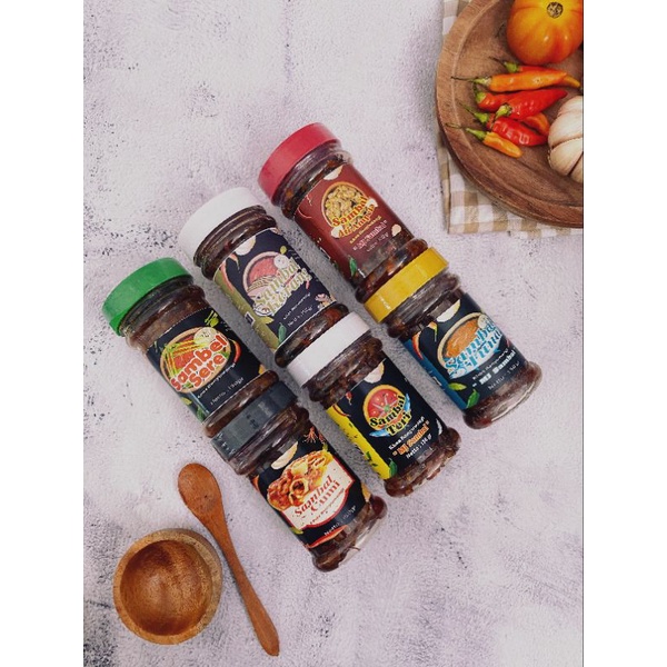 

Sambal khas Banyuwangi berbagai varian cumi, sere, atiampla, kerang,tuna,teri