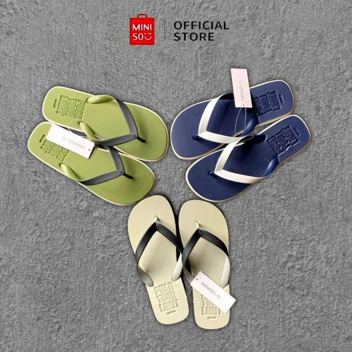 COD Bali Miniso Minimalist Series Men's Flip Flops Sandal Miniso Sandal Jepit Sandal Pria