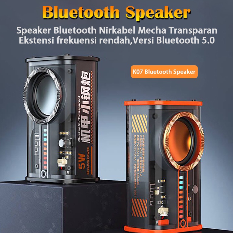 TERMURAH Speaker Bluetooth Soundbar K07 5.0 RGB LED Light 360° Stereo Surround Wireless Bluetooth Sp