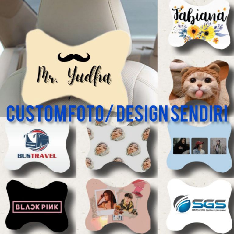 Langsung Kirim.. CUSTOM BANTAL MOBIL BISA PAKAI FOTO SENDIRI