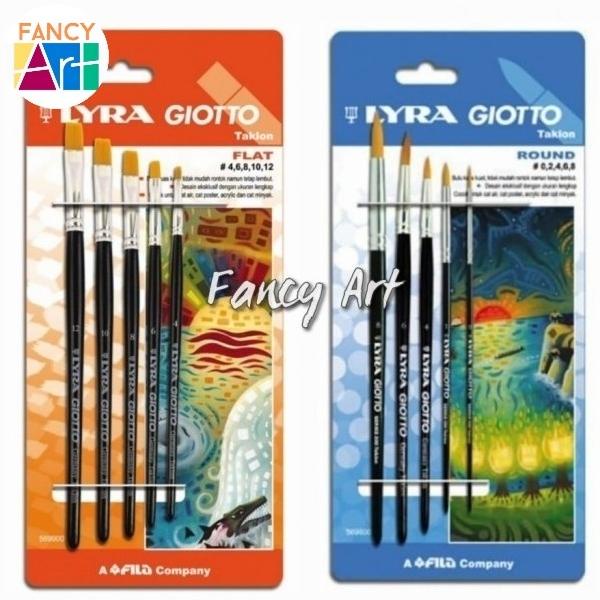 

Terbaru!! Lyra Giotto Synthetic Taklon Brush Set - Flat & Round - Kuas Lukis Baru|Kode 1309
