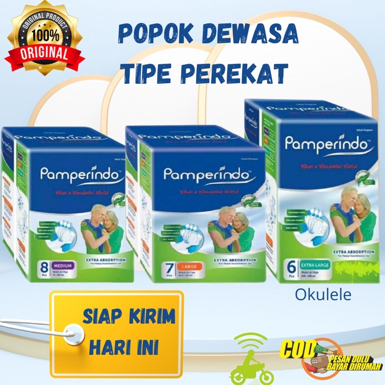TERUPDATE POPOK DEWASA PAMPERINDO ADULT DIAPERS PEREKAT PAMPERINDO M L XL