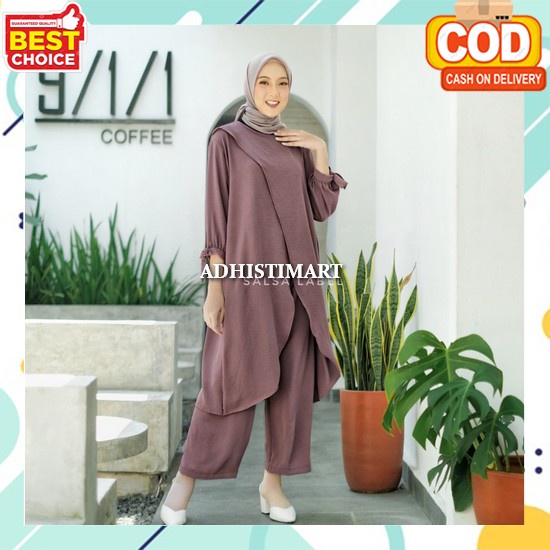 One Set L V T N Jacket Kulot Kaos Premium Stelan Import Murah Wanita Baju Set Celana Wanita Terbaru 