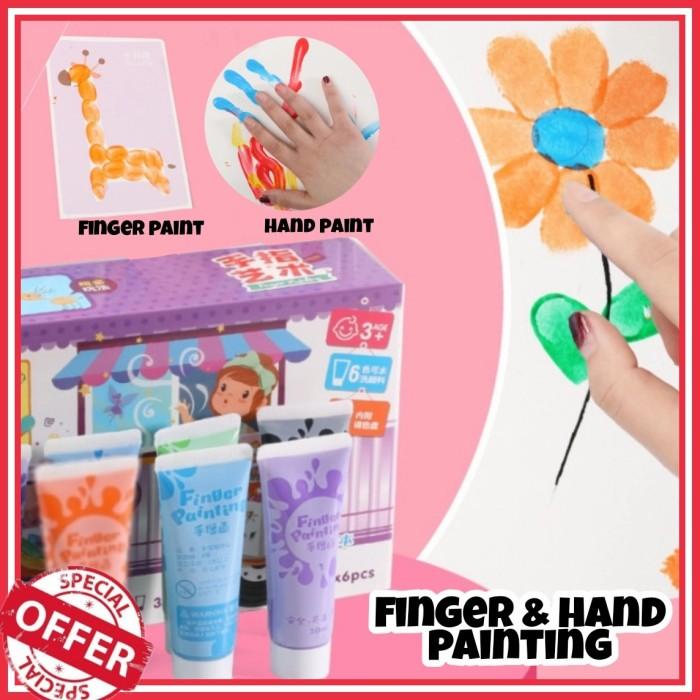 

Finger Hand Painting Kit / Melukis Khusus Anak / Cat Air Tangan Jari