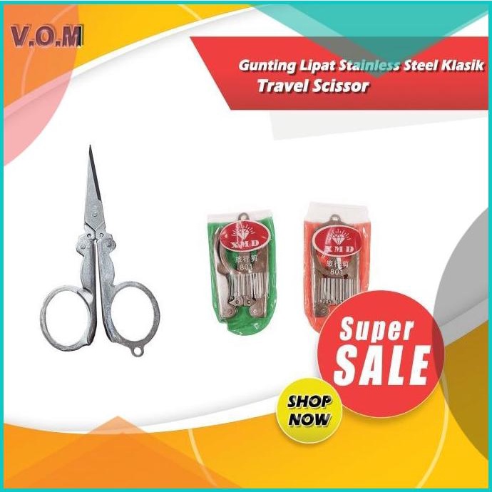 

0286 Gunting Lipat Stainless Steel Klasik / Travel Scissor 20JVLZ3 perkakas