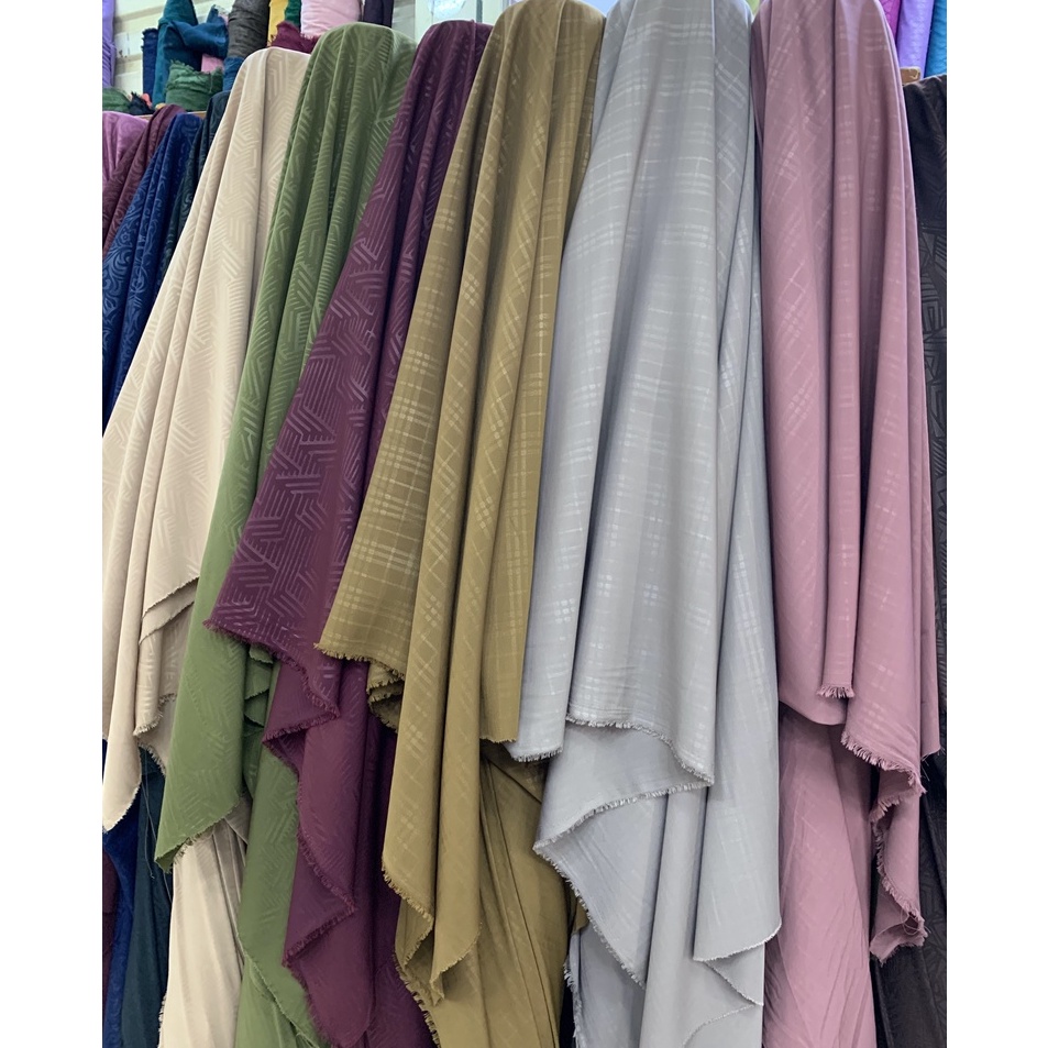 (90V☮>➵ BAHAN WOLFIS EMBOS, kain wolfis embos, wolfis embos, gamis embos Tinggal pilih