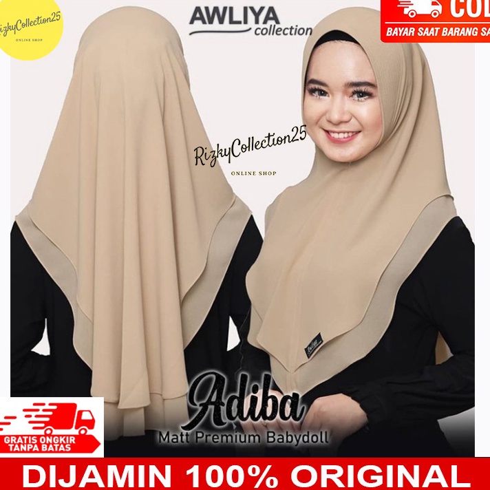 [ BISA COD ] TERMURAH KHIMAR AWLIYA ADIBA / KHIMAR 2 LAYER / KHIMAR AWLIYA TERBARU/ JILBAB ORI AWLIY