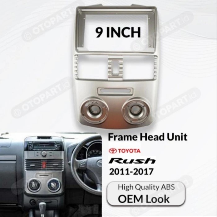 ✅Termurah Frame Headunit Mobil Toyota Rush Tahun 2011-2015 Untuk Layar 9Inch Bisa Gojek