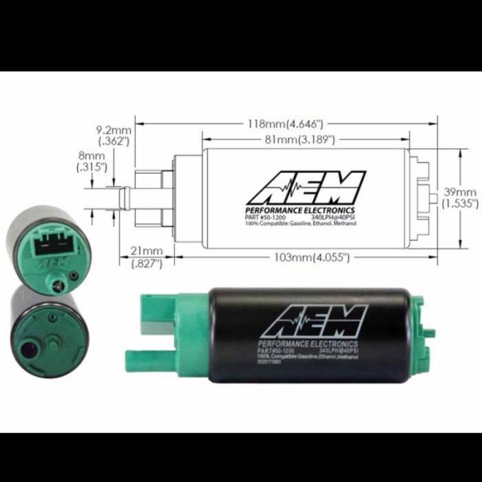 FUEL PUMP AEM 340LPH 50-1200 murmer