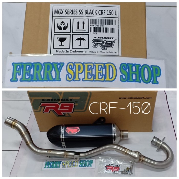 [Baru] Knalpot R9 Crf 150L Mgx Series Ss Black/Knalpot R9 Mgx Crf 150L Diskon